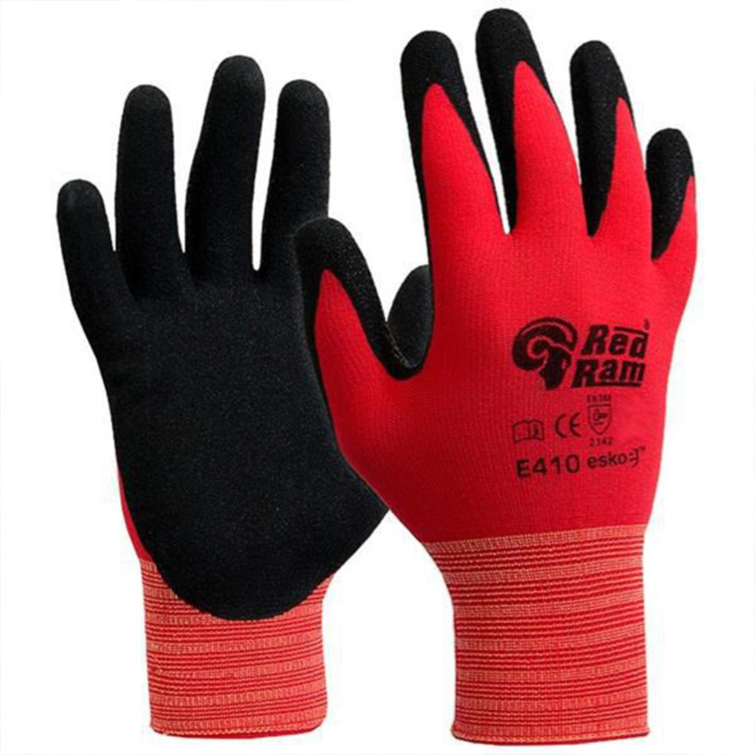 Red Ram Foam Latex Coated Polyamide Gloves