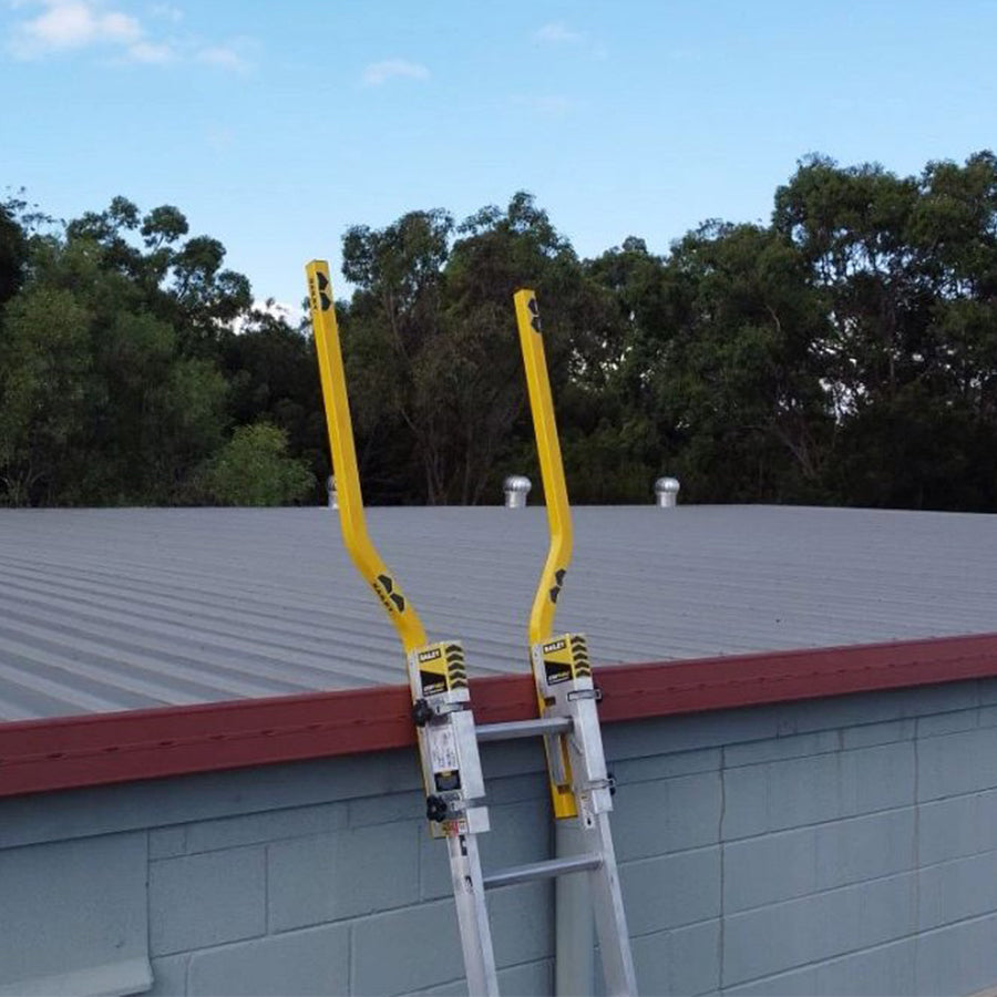 Extension Ladder Step Thru Safety Device