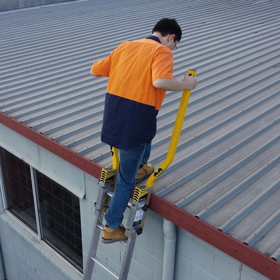 Extension Ladder Step Thru Safety Device