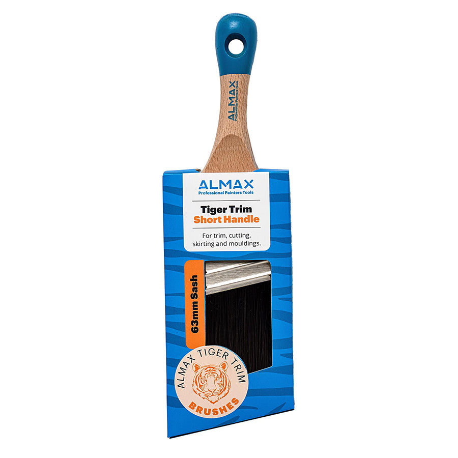 Almax Tiger Trim Angle Sash Brushes - Short Handle