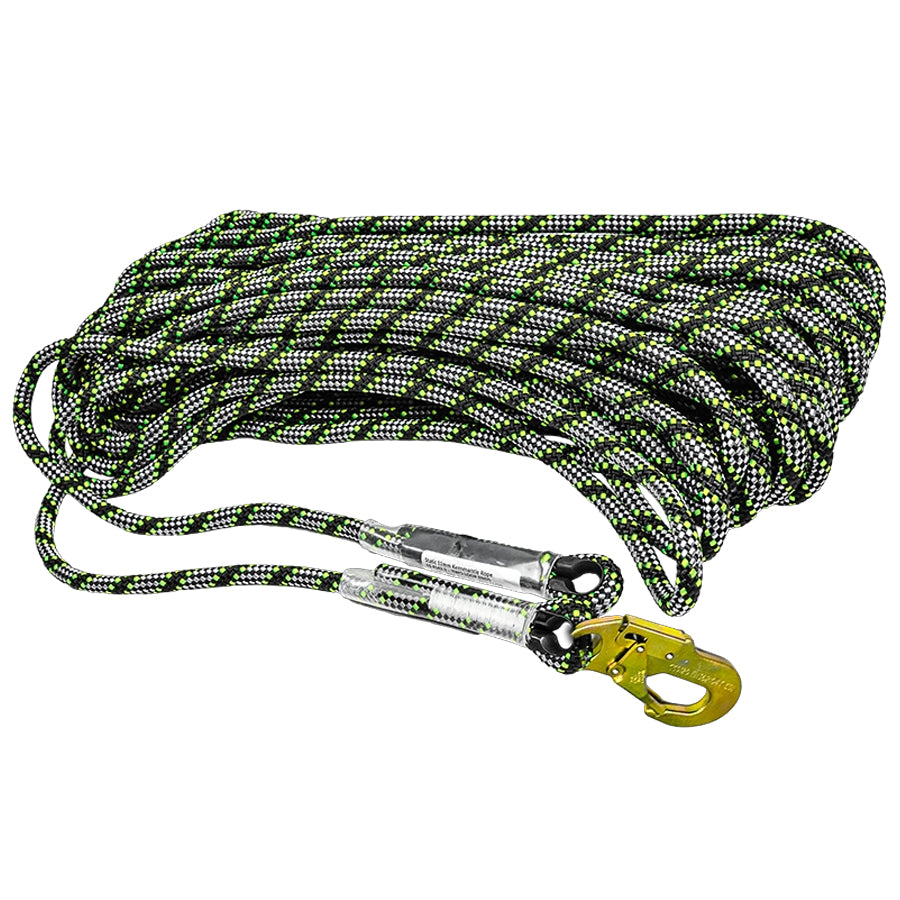 Zero Tactixs Kernmantle Static Rope with Eyelets & Snap Hook ...